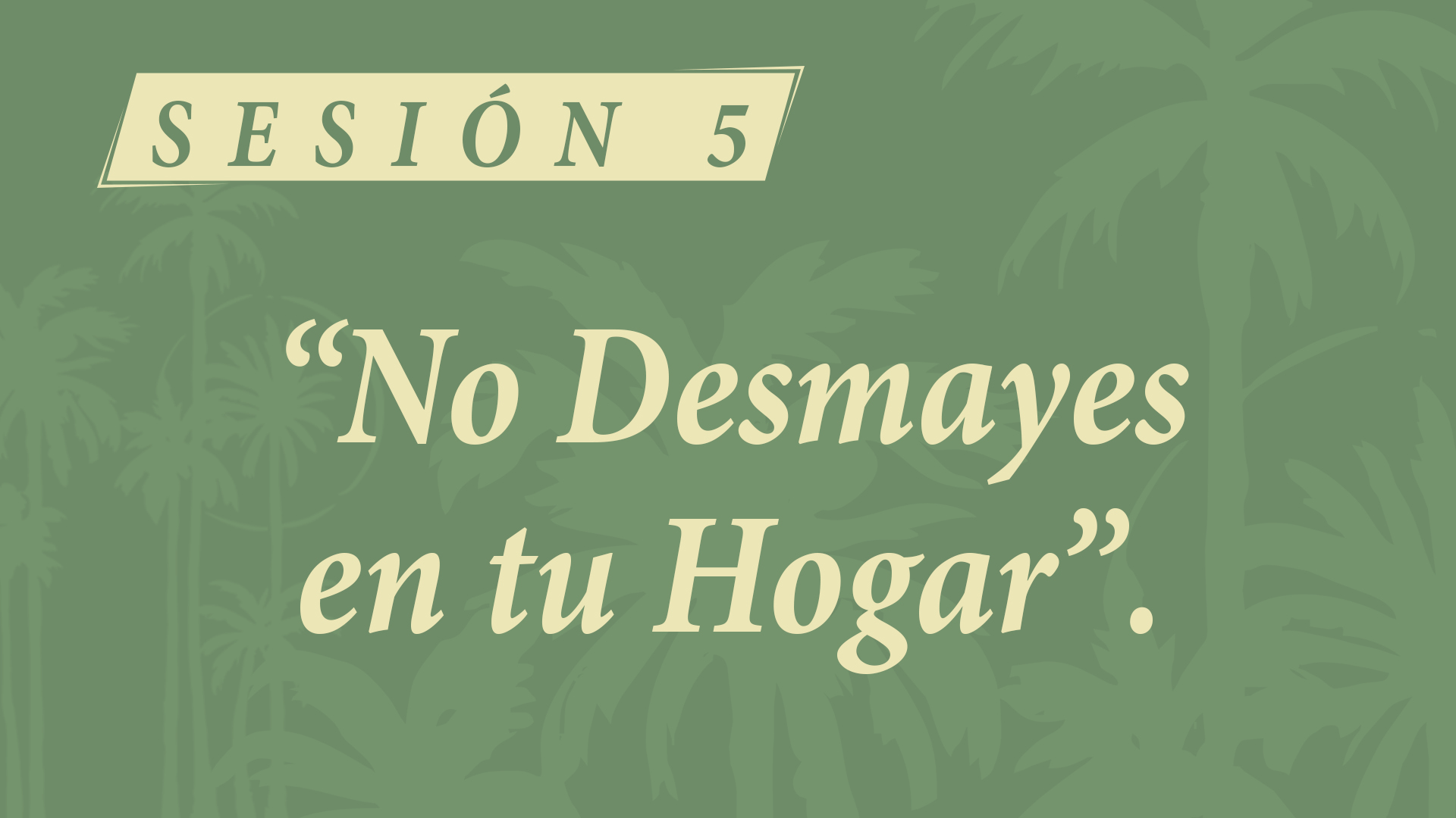 Campamento 2026 - Sesión 5. No Desmayes en tu Hogar.
